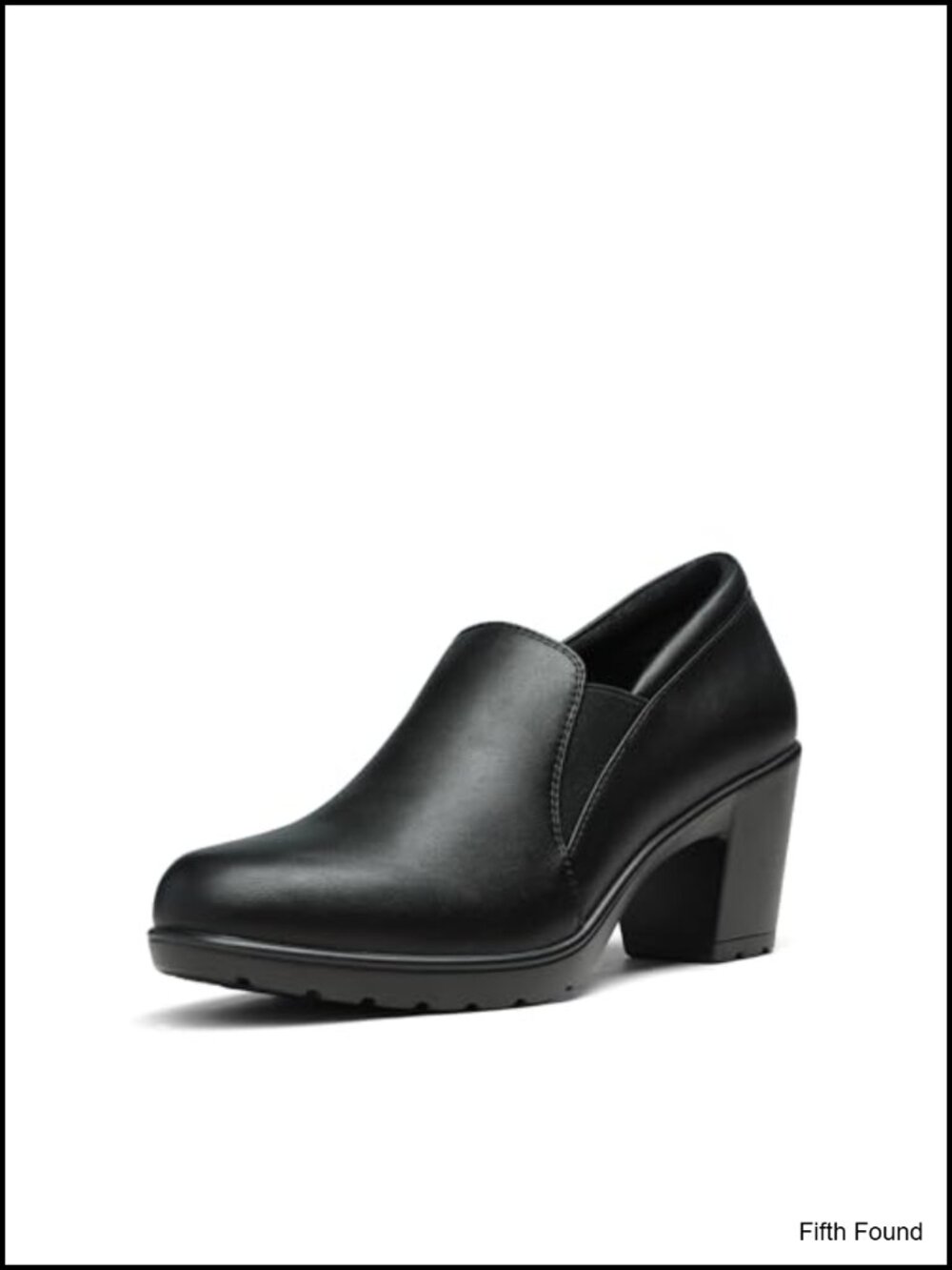 Block Heel Loafers Pumps Faux Leather